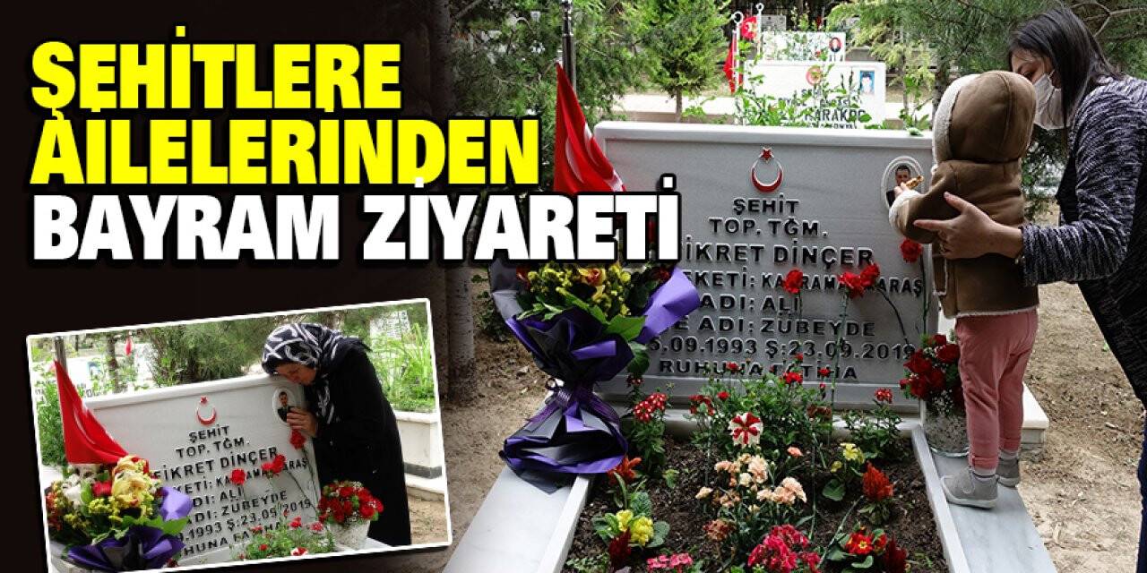 Şehitlere ailelerinden bayram ziyareti