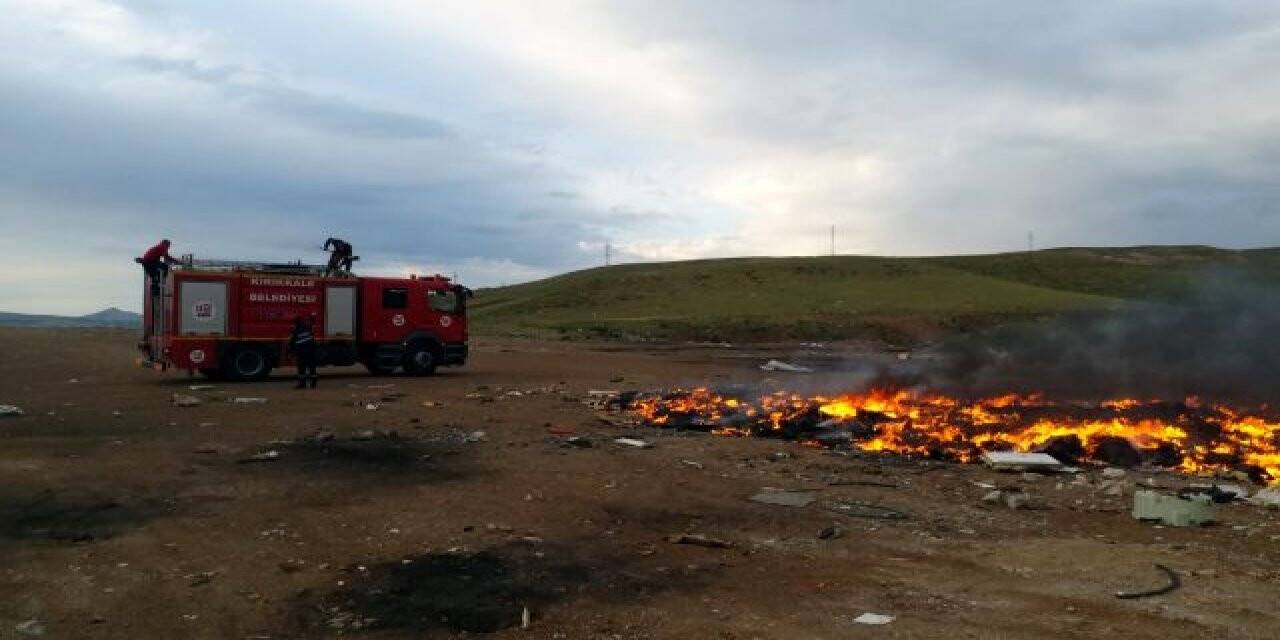 Kırıkkale'de hafriyat alanında çıkan yangın söndürüldü