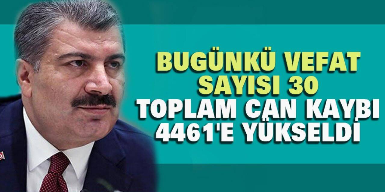 Bugünkü Vefat Sayısı 30, Toplam Can Kaybı 4461'e Yükseldi