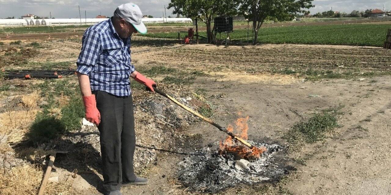 Konya’da 65 yaş üzeri vatandaşlar bahçelerinde