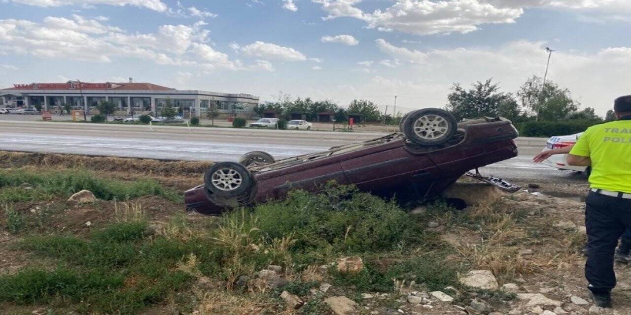 Konya’da otomobil takla attı: 1 yaralı