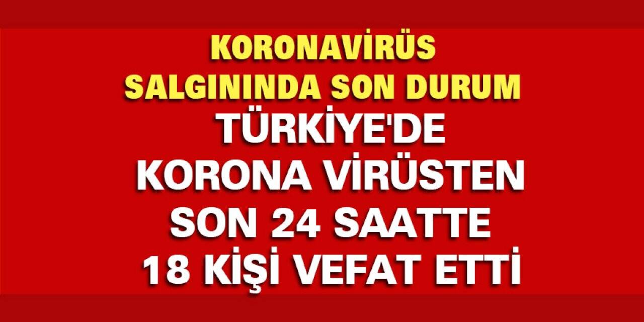 Türkiye'de korona virüsten  son 24 saatte 18  kişi vefat etti