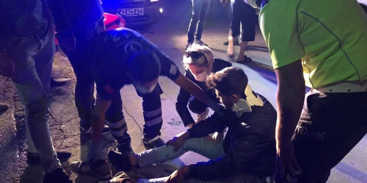 Otomobil ile çarpışan motosiklet sürücüsü yaralandı