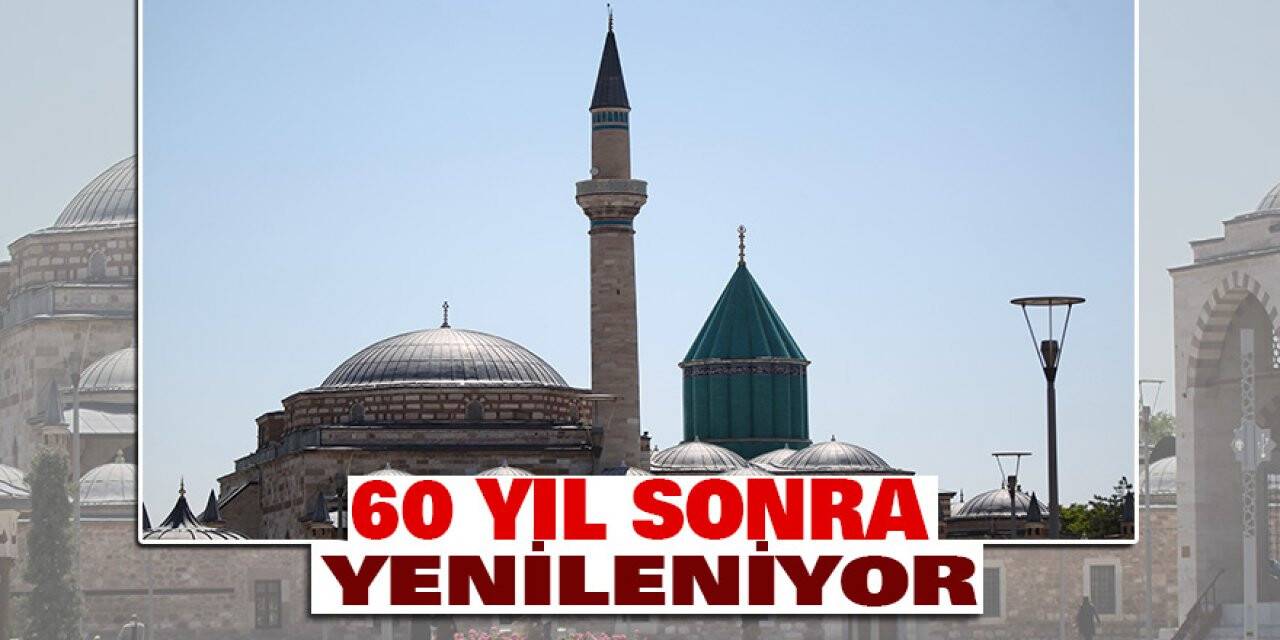 Mevlana Müzesi’ndeki yeşil kubbenin çinileri yenileniyor