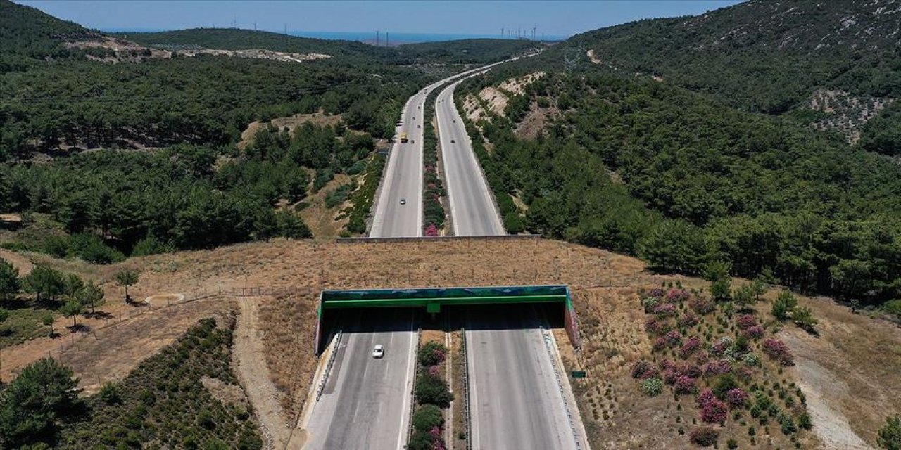 İzmir-Çeşme Otoyolu üzerindeki 'ekolojik köprünün' yapımı tamamlandı