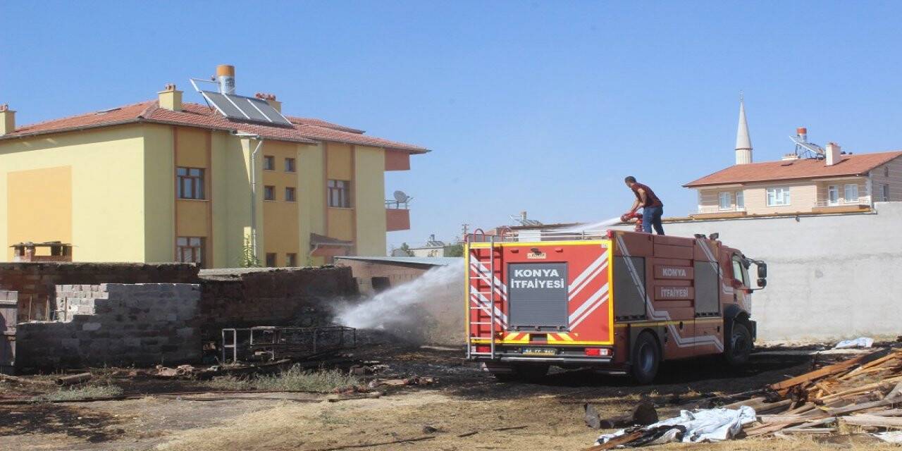 Karapınar'da bahçe yangını