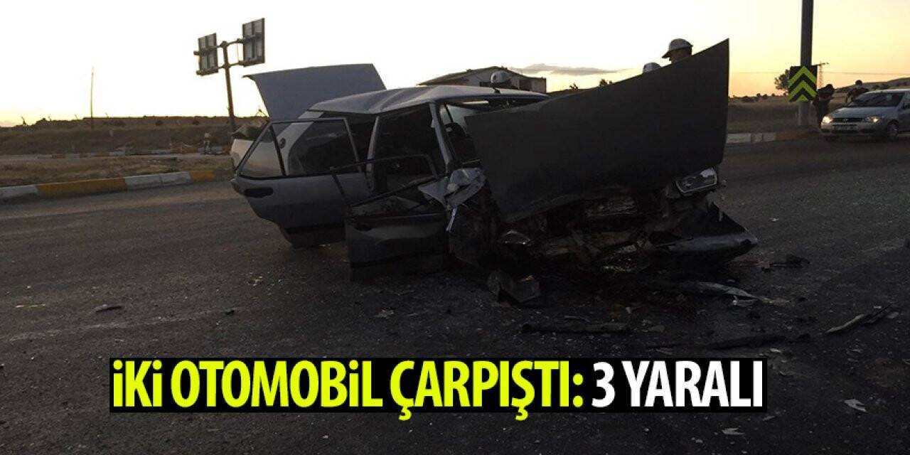 Konya’da iki otomobil çarpıştı: 3 yaralı