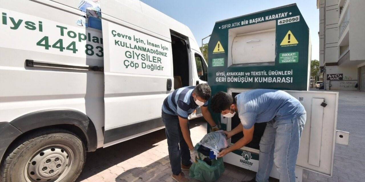 Karatay’da 130 farklı noktaya giysi kumbarası yerleştirildi