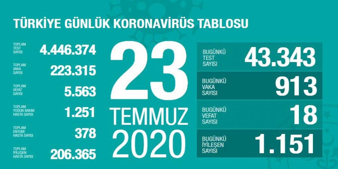 Türkiye'de koronavirüs nedeniyle 18 kişi daha hayatını kaybetti