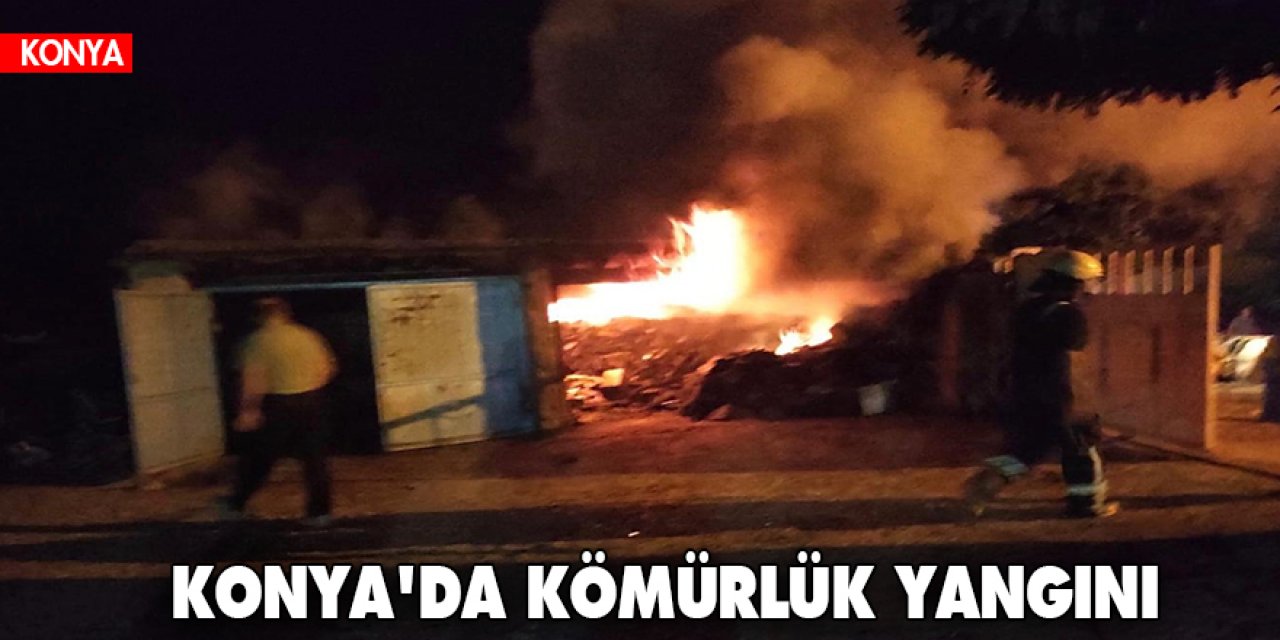 Konya'da kömürlük yangını