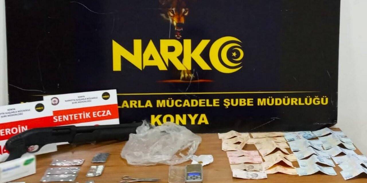 Konya’da bin 185 gram uyuşturucu ele geçirildi