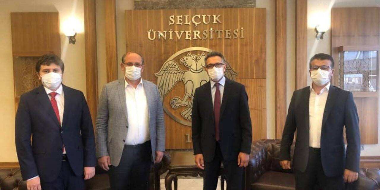 Karapınar heyetinden SÜ Rektörü Aksoy'a ziyaret