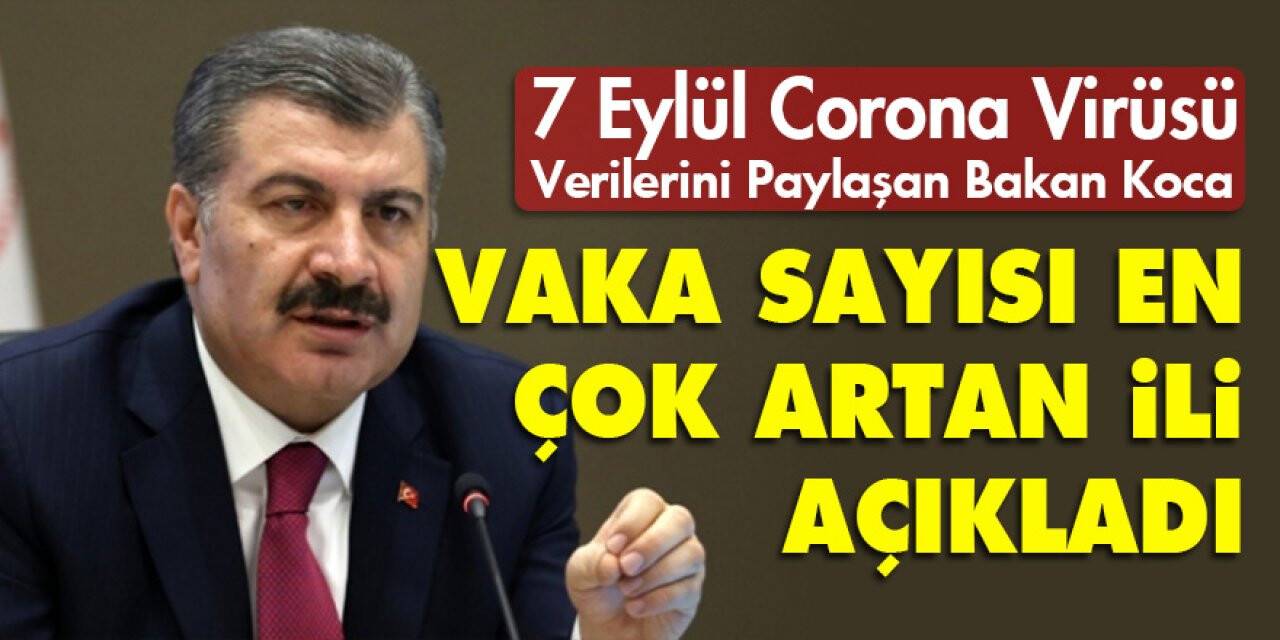 7 Eylül corona virüsü verilerini paylaşan Bakan Koca, Vaka sayısı en çok artan ili açıkladı