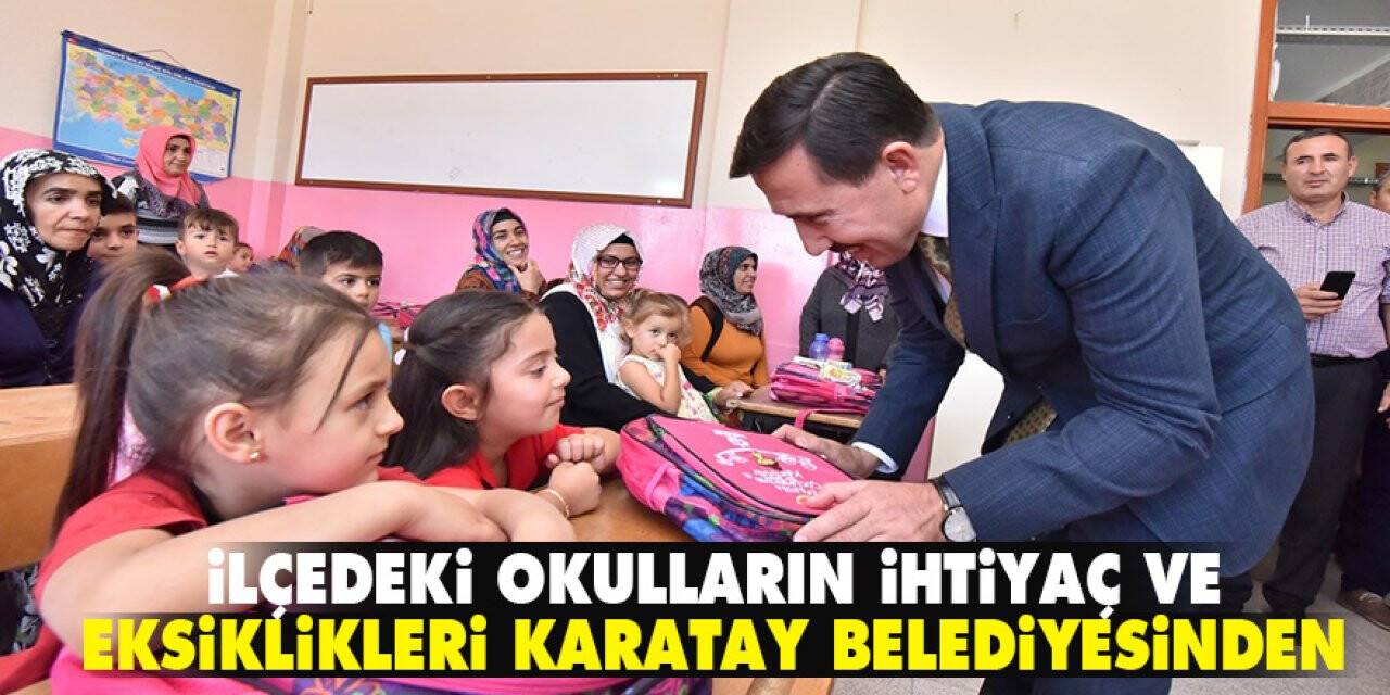 Karatay Belediyesi'nden Birinci Sınıf Öğrencilerine çanta ve kırtasiye malzemesi desteği