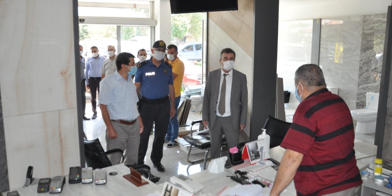 Akşehir'de Kovid-19 denetimi yapıldı