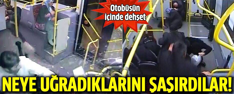 İçi yolcu dolu otobüse taşlı saldırı