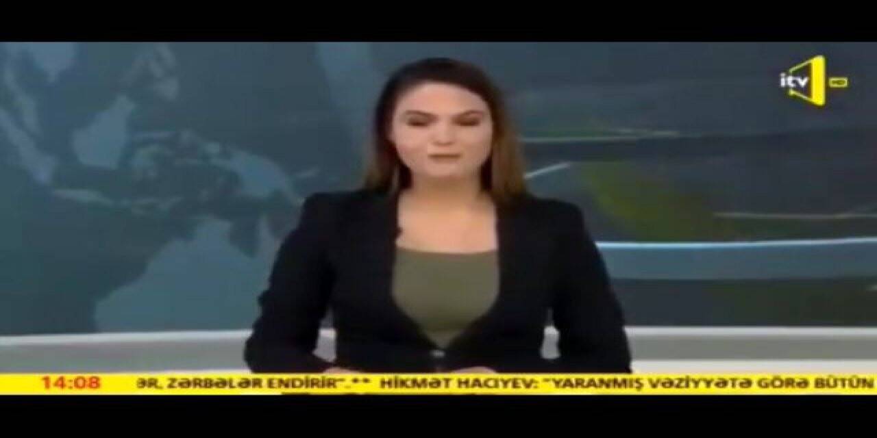 Azerbaycanlı spiker müjdeli haberi anons ederken gözyaşlarına boğuldu