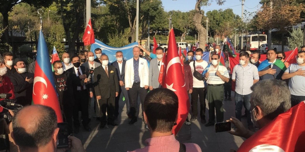 Konya’daki  Azerbaycan Türklerinden ülkelerine destek
