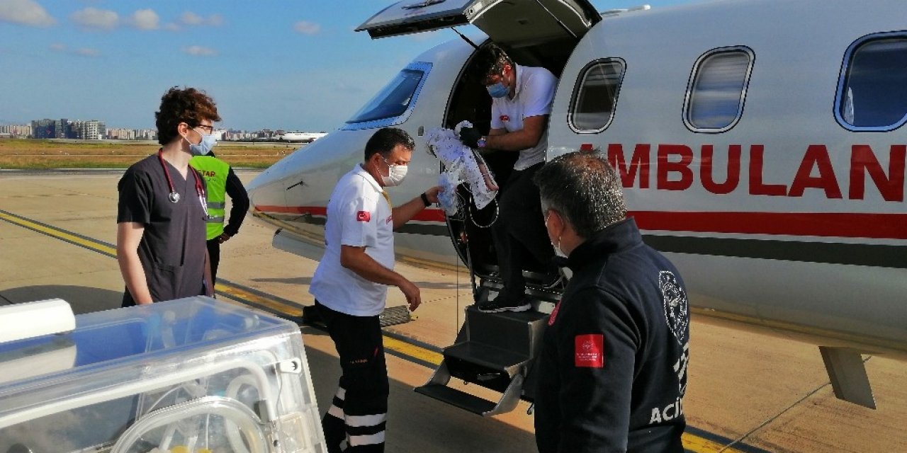 Konya'daki 2 aylık bebek için uçak ambulans (VİDEO)