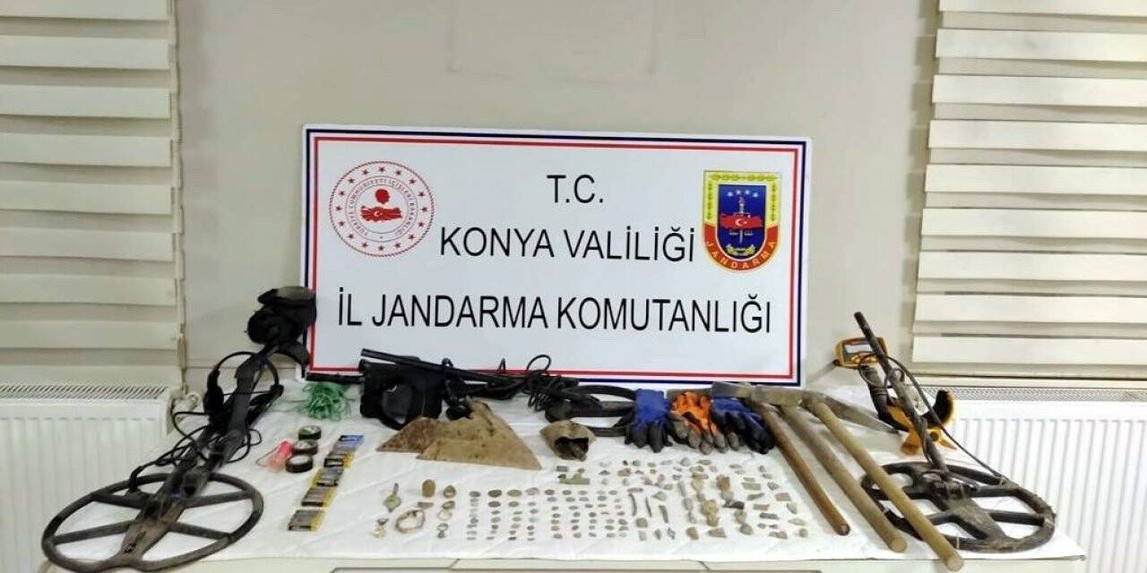 Konya'da izinsiz kazı iddiasıyla 3 kişi yakalandı!