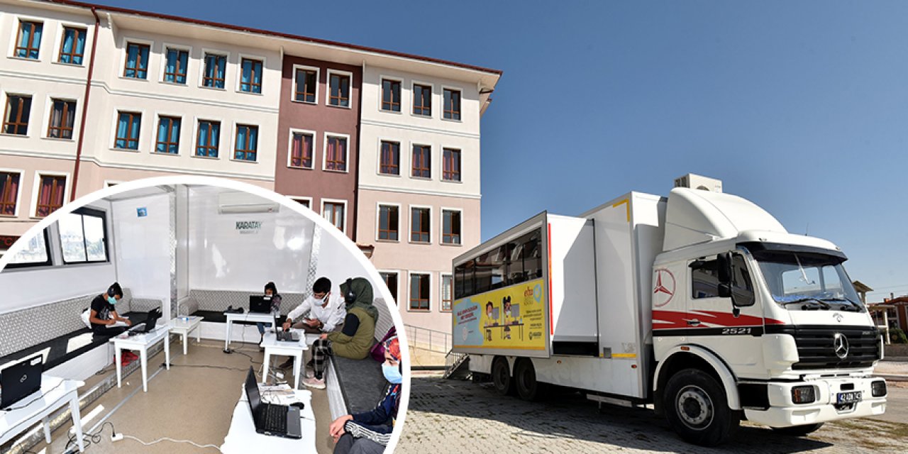 Karatay'da 16 mahallede 'Mobil EBA Destek Noktası' projesi hayata geçti