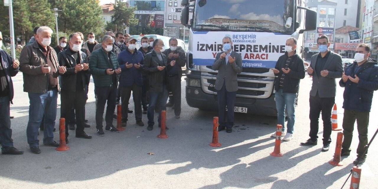 Beyşehir’den yardım tırı dualarla İzmir’e yola çıktı