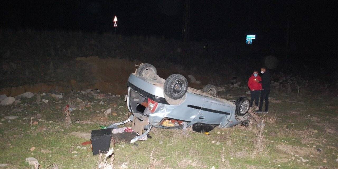 Takla atan otomobilin sürücüsü ağır yaralandı