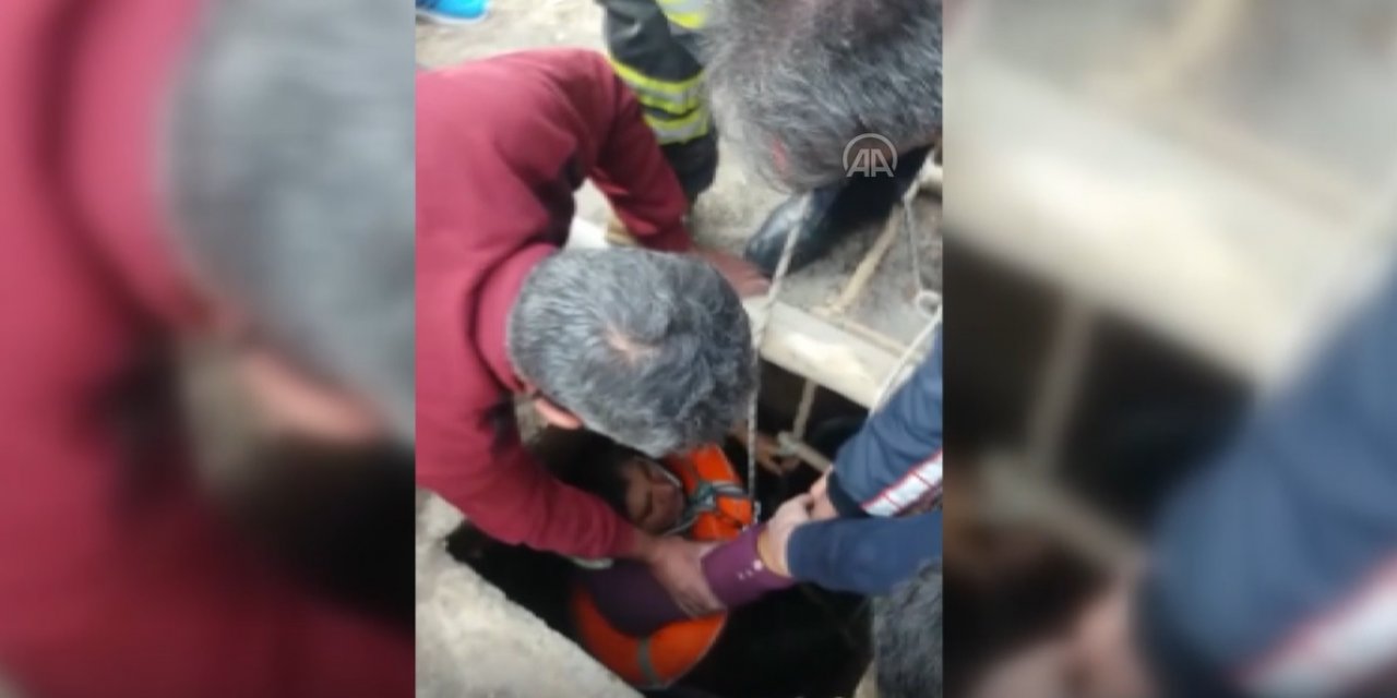Konya'da 12 metrelik su kuyusuna düşen kadını itfaiye kurtardı