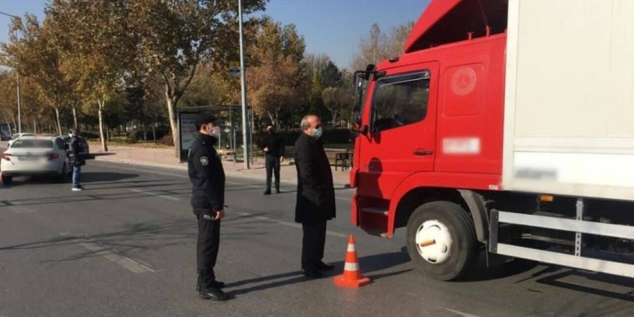Konya Emniyet Müdürü Mustafa Aydın, uygulama noktalarını denetledi