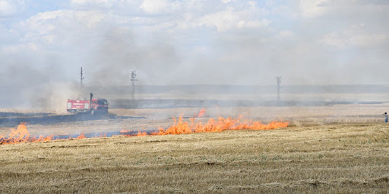 Konya'da çiftçiler, anız yangınlarıyla mücadelede destek istiyor