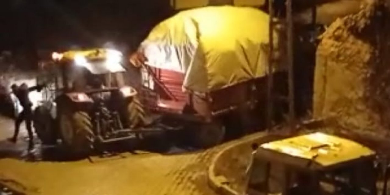 Konya'da devrilen pancar yüklü traktörün sürücüsü ölümden döndü!