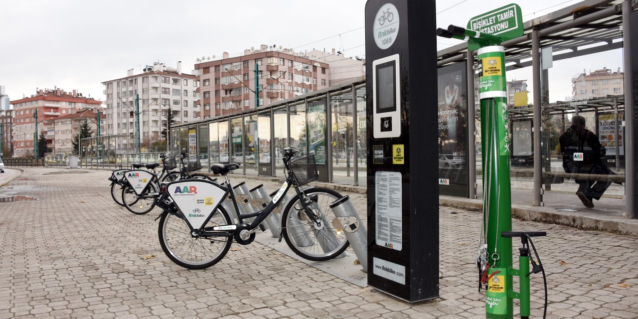 Konya'da bisiklet tamir istasyonlarının sayısı artıyor