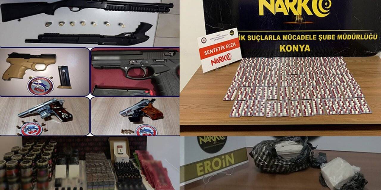 Konya’da uyuşturucu ve kaçakçılık operasyonu! 16 kişi yakalandı
