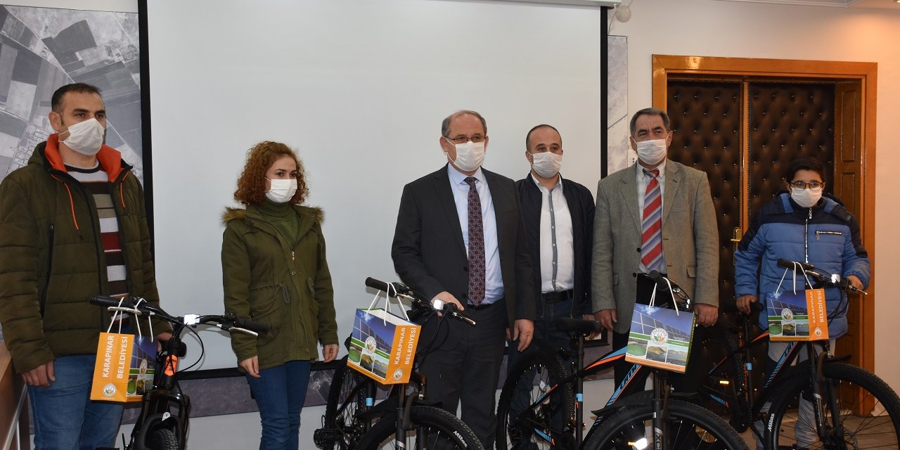 Karapınar Belediyesi'nden çekilişle 4 kişiye hediye bisiklet