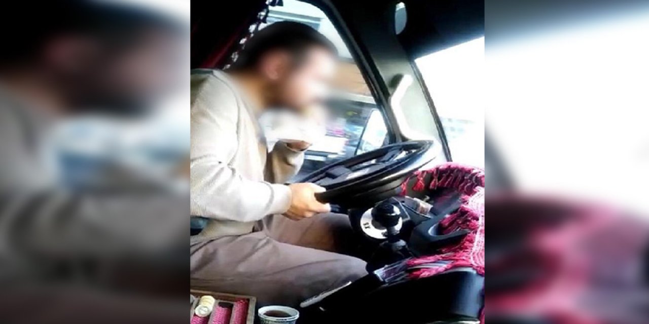 Konya'da direksiyon başında yemek yiyen minibüs sürücüsüne ceza