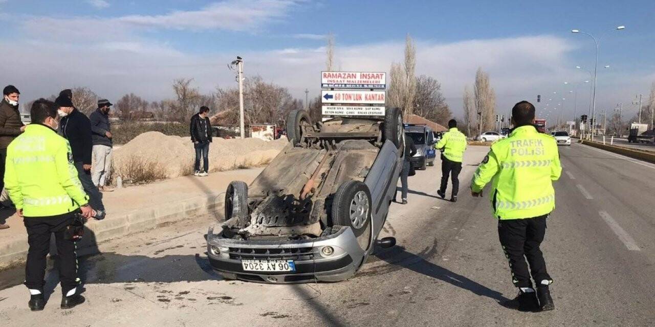 Konya’da kaza! İki otomobil çarpıştı: 1 yaralı