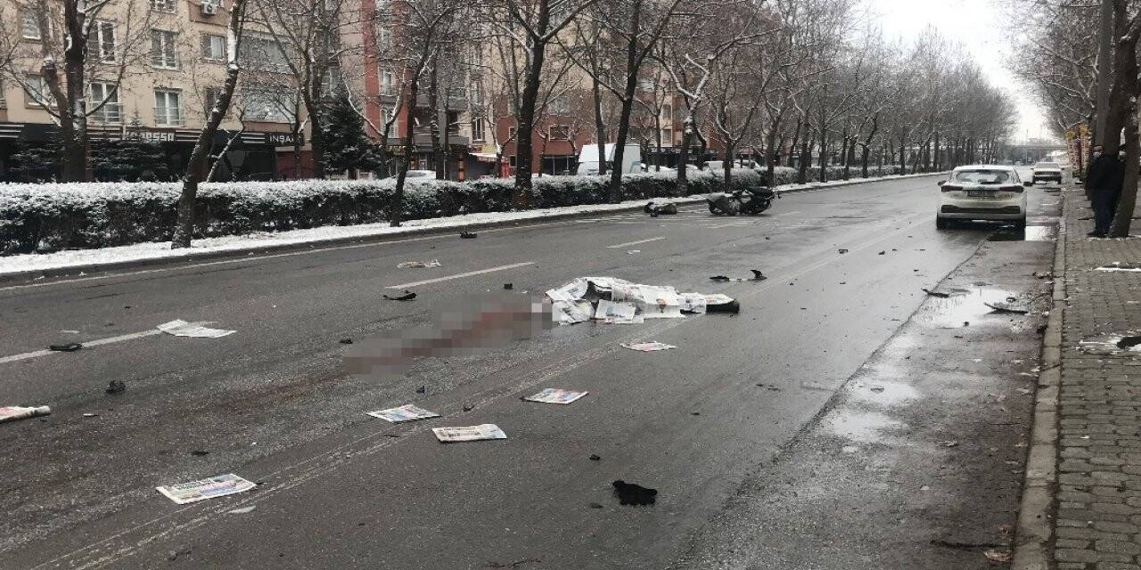 Konya'da otomobilin çarptığı gazete dağıtıcısı hayatını kaybetti
