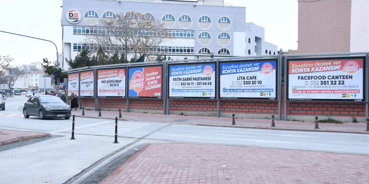 Konya'da salgında 'reklam panolu tanıtım desteği' esnafı memnun etti