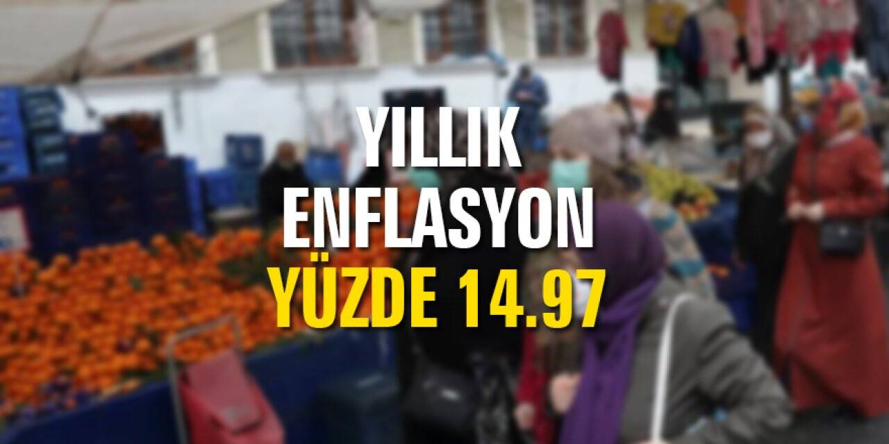 Yıllık bazda  enflasyon yüzde 14.97