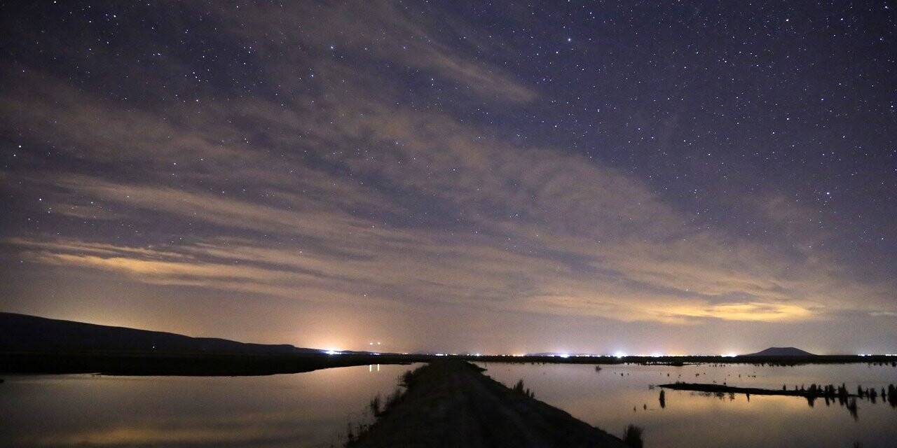 Konya'da Akgöl Sazlıklarının gece güzelliği