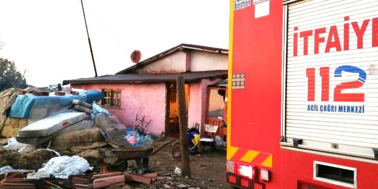 İnekleri yanmaktan itfaiye kurtardı