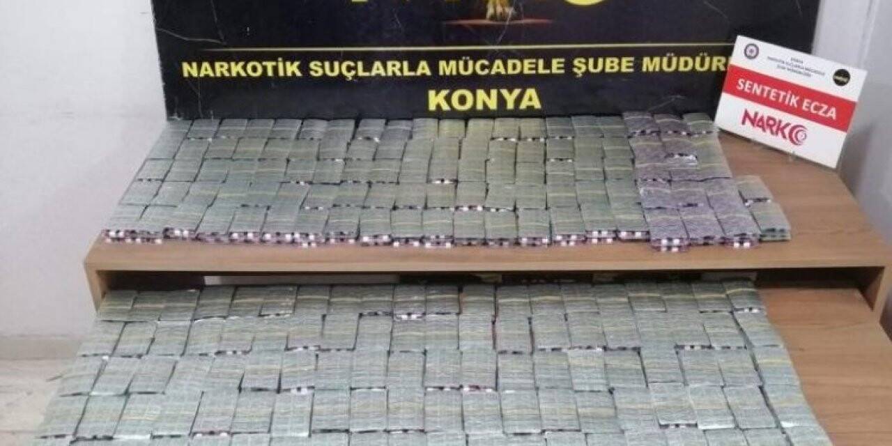 Konya’da uyuşturucu operasyonu! 11 bin 700 uyuşturucu hap ele geçirildi