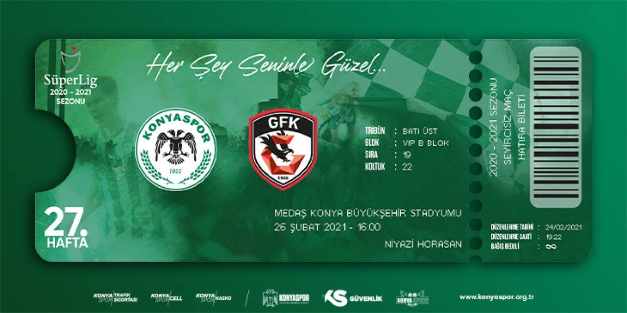 Konyaspor-Gaziantep FK maçı biletleri satışta