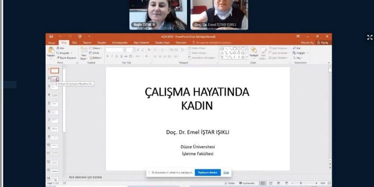 Açık derste “Çalışma yaşamında kadın” Anlatıldı