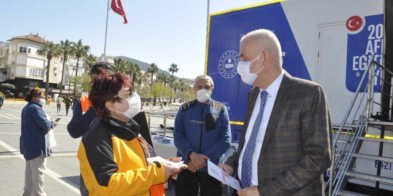 Simülasyonlu deprem TIR’ı Marmaris’te