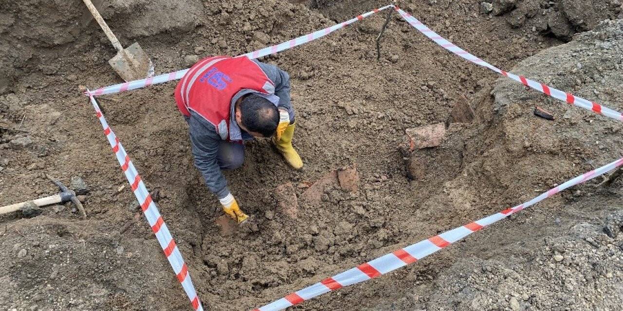 Alt yapı çalışmalarında tarihi eser kalıntıları bulundu