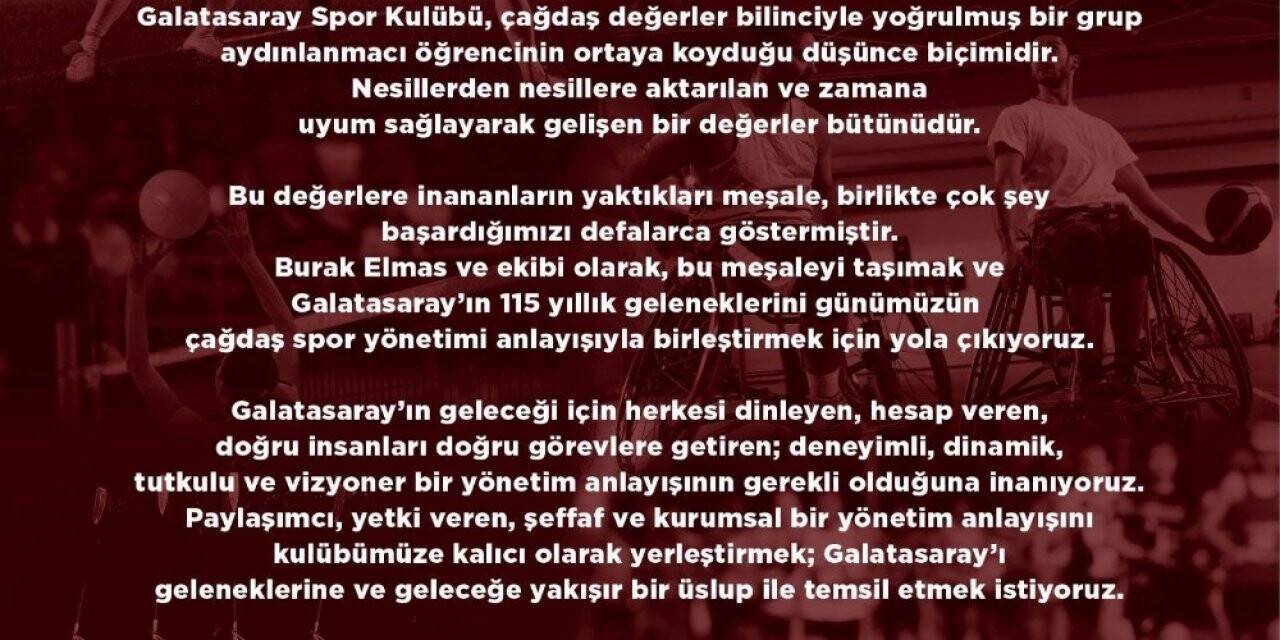 Galatasaray başkan adayı Burak Elmas, ekibini duyurdu