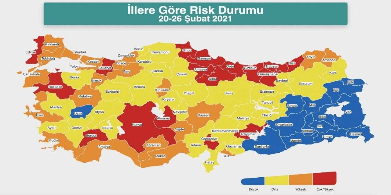 Bakan Koca, İllere Göre Risk Durumu haritasını paylaştı