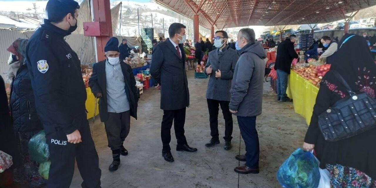 Kaymakamlardan Pazar yerlerinde denetleme
