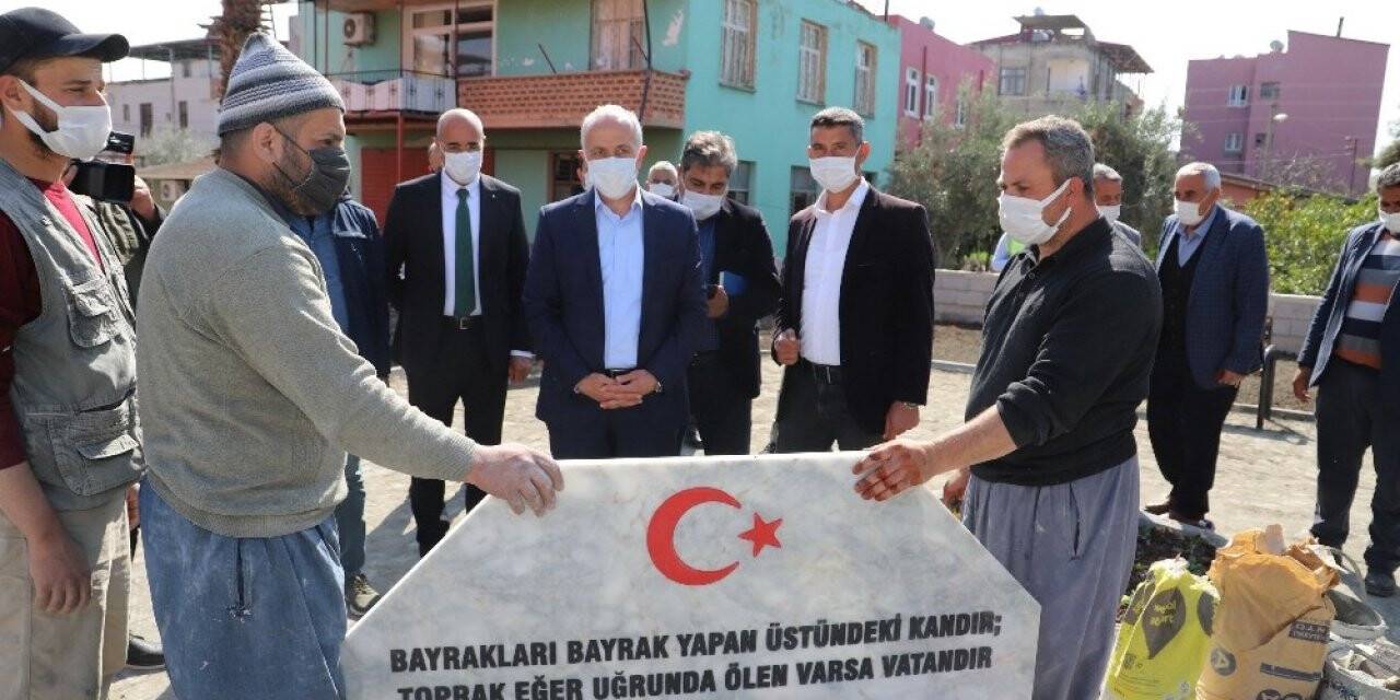 Mersin’de şehidin adını taşıyan kaide yenilendi